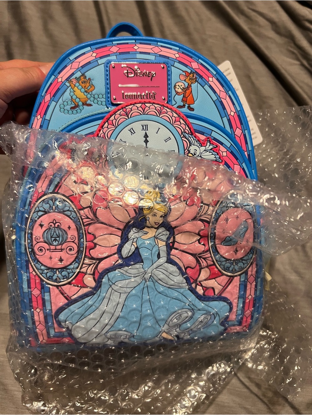 Disney Cinderella Stained Glass Mini Backpack - Pink, Blue & Navy - Picture 3 of 3